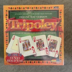 Ideal Tripoley Board Game Unisex Kids Adults Green Mat Michigan Rummy Poker